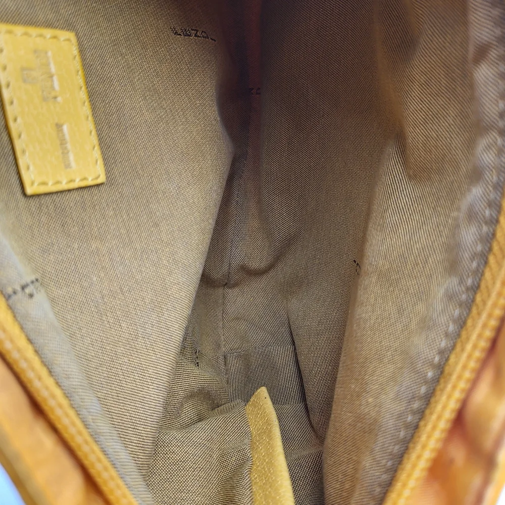 Fendi Yellow Zucca Tessuto palmati Baguette Shoulder Handbag..Authentic w/COA. - Picture 13 of 15